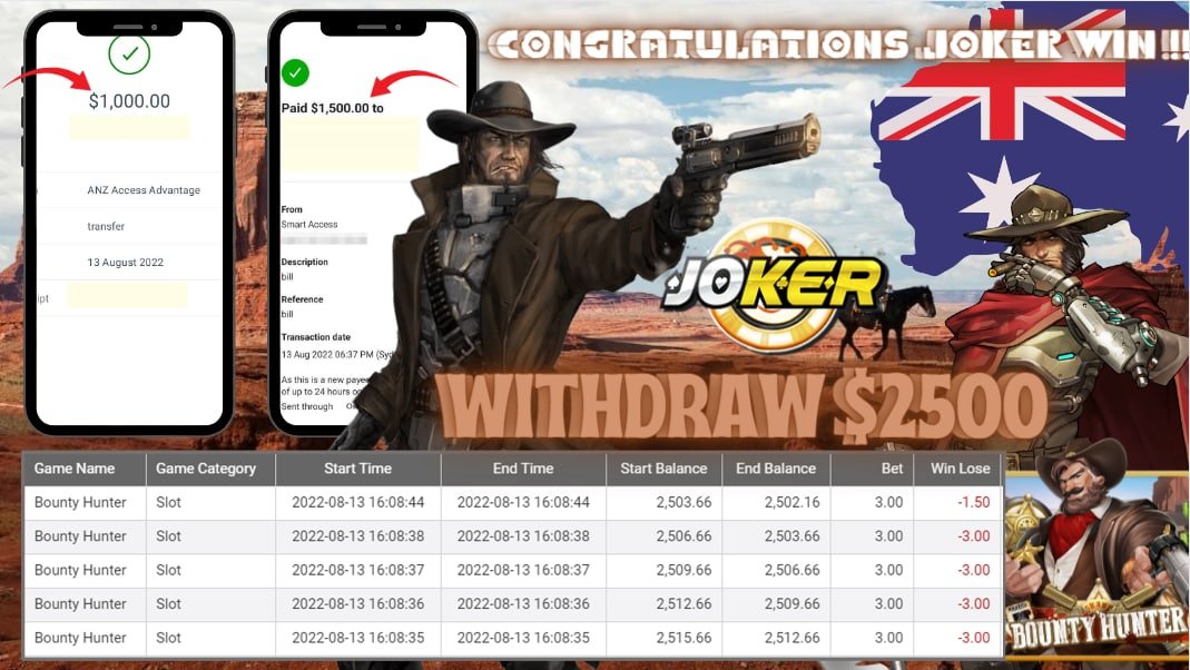 Xturn33's tweet photo. Congratulation To Player Get BIG WIN ❗️❗️❗️

🎮Product : JOKER 
🎰Game Tips : BOUNTY HUNTER
💵Withdraw :  AUD  2500

► Player Deposit AUD 50
► Player Make Withdraw AUD 2500

Lowest Offers In Market  
Low Bonus Low Risk High Return

Find Us On
https://t.co/0Sx6INttad https://t.co/IqfCirtqzl