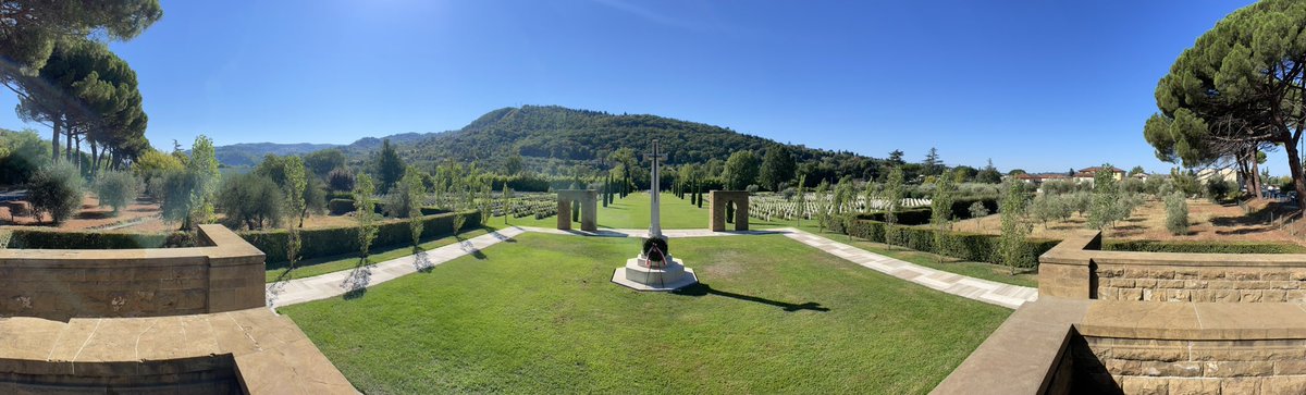 JohnnyMercerUK's tweet photo. 78 years ago this week the Allies liberated the gorgeous city of Florence. I linked up with the UK’s Ambassador to Italy @EdLlewellynFCDO to spend some time at the City’s Commonwealth War Graves cemetery and remember our greatest generation of Veterans. https://t.co/q0ulE7CzEr