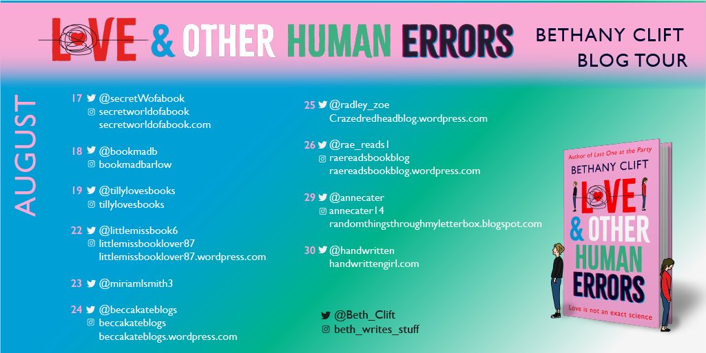 It’s my stop on the @Stevie_Coops @HodderBooks #BlogTour for #LoveAndOtherHumanErrors by @Beth_Clift 💻❤️ 
To say ‘I loved this book’ is an understatement. Find out more and read my full review on my blog:
thebookmagnet.co.uk/2022/08/blog-t…
