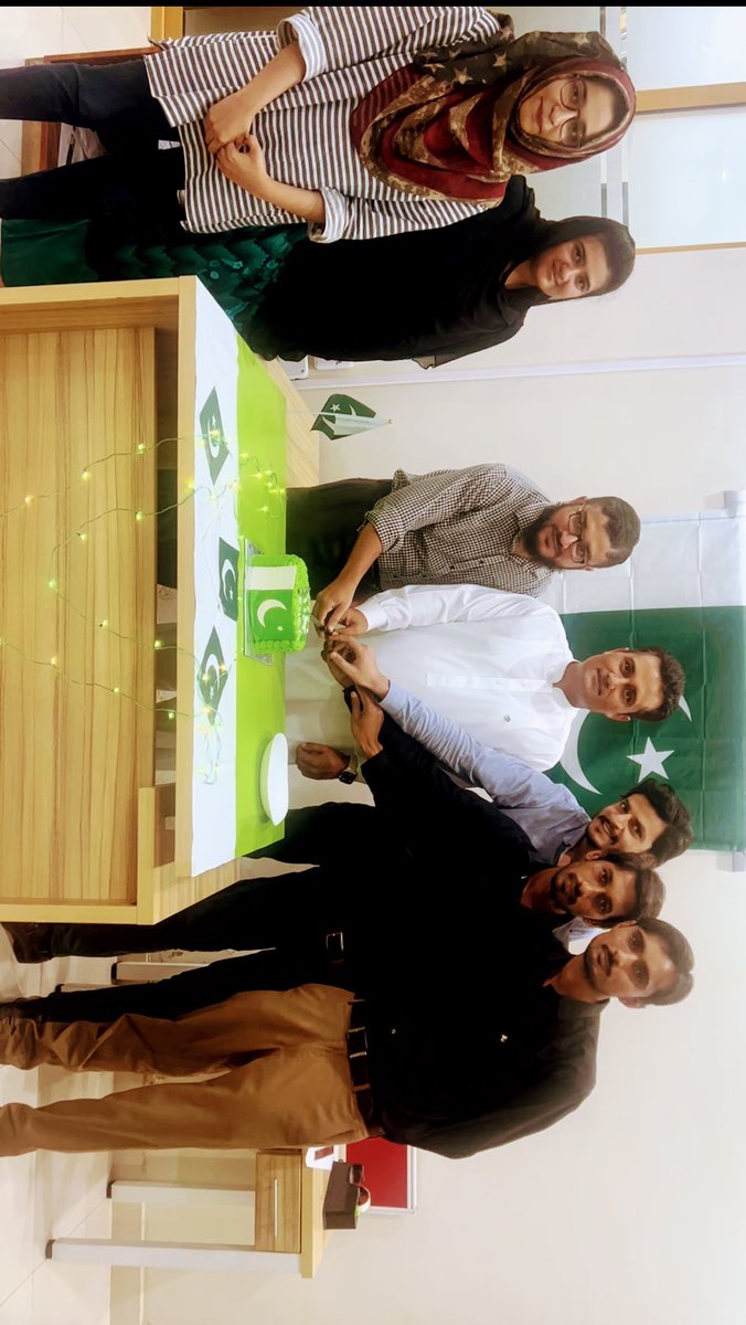 rafqathussainca's tweet photo. Great team of #RHCO celebrating #IndependenceDay2022 of our beloved motherland 🇵🇰 . Some clicks of team members present in Lhr Office and missing warriors at assignment at clients. Keep it up..
#rafqathussain #IndependenceDay #Pakistan https://t.co/9MexZLw4jp
