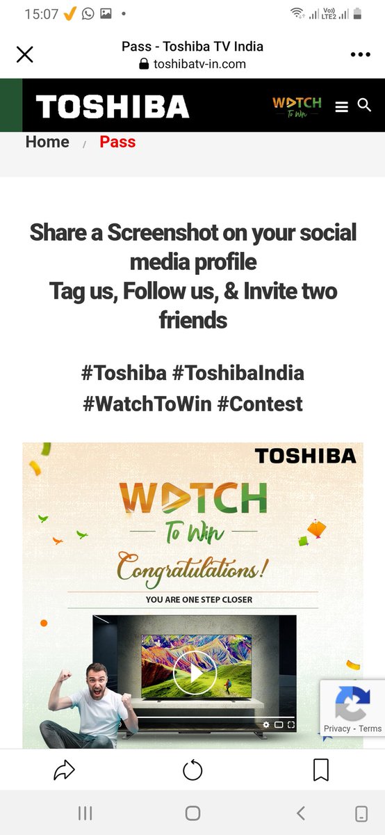 Archu2332's tweet image. #Toshiba #ToshibaIndia #WatchToWin #Contest #ContestAlert #IndependenceDayContest
@ToshibaTV_India
Thanks for this lovely contest
Wish to win 
My Username Arch_24

Tagging 
@ManojKumarBali4
@Ramprasad43