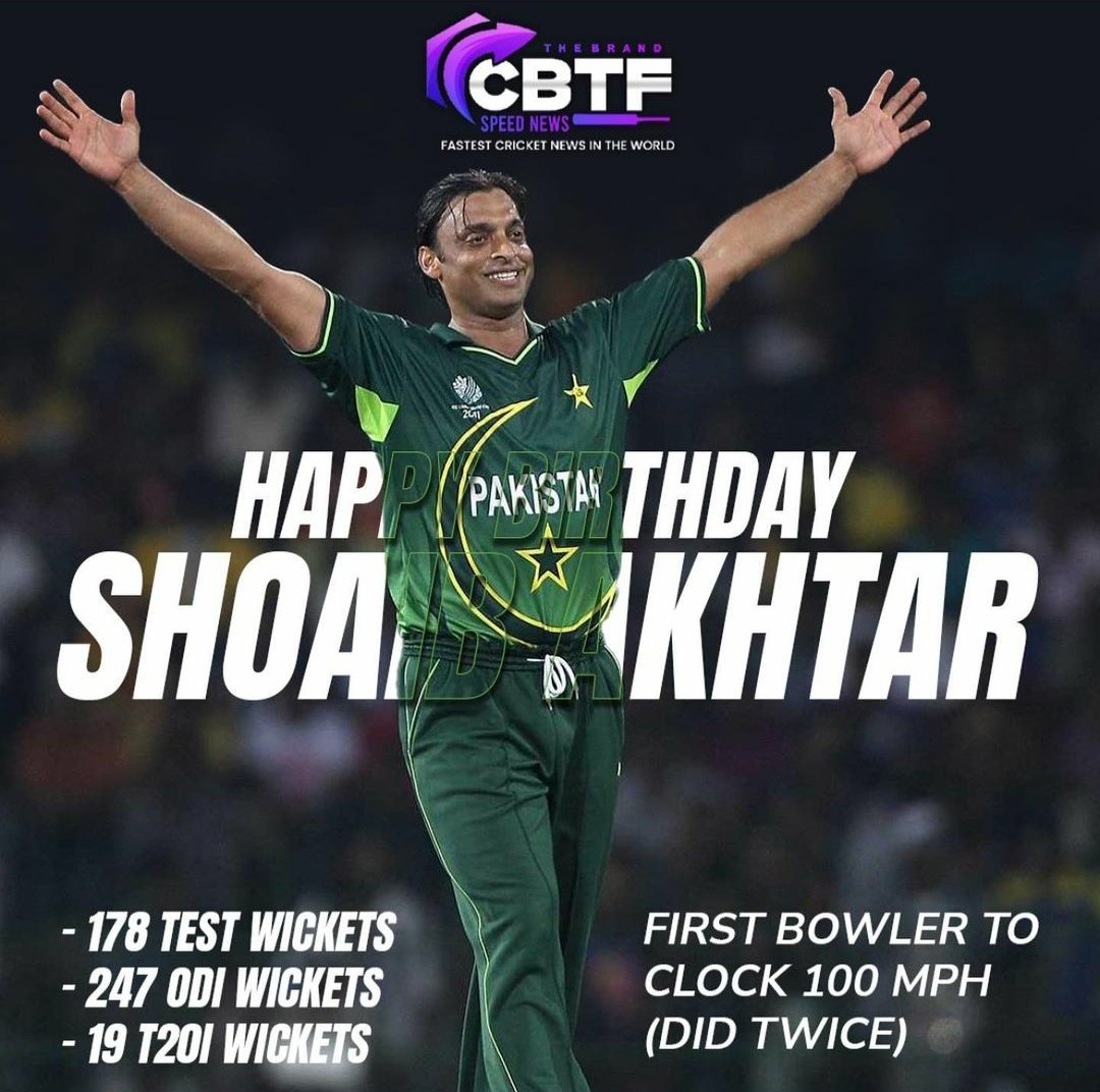 Happy birthday to the fastest bowler in cricket, Shoaib Akhtar. 