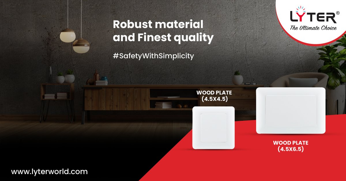 thelyterworld's tweet image. #SafetyWithSimplicity -Frame your #electricalboards and sockets with our elegant #woodenplates.Be averse to shocks,while providing your switches a stylish flair.
Choose #Lyter now your one-stop solution for all electrical needs!
🌐 : lyterworld.com 
☎️ : +91 - 9833623624