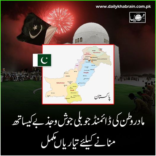 daily_khabrain's tweet photo. مادر وطن کی ڈائمنڈ جوبلی جوش و جذبے کیساتھ منانے کیلئے تیاریاں مکمل.
https://t.co/zjzfQNh2wG
Tap on the link to read full story 👆
#75thindependenceday
#Pakistanmap
#IndependenceDay
#PakistanZindabad
#pakistan
#khabraindigital
#channelfivepakistan https://t.co/MG3P1mCvAD