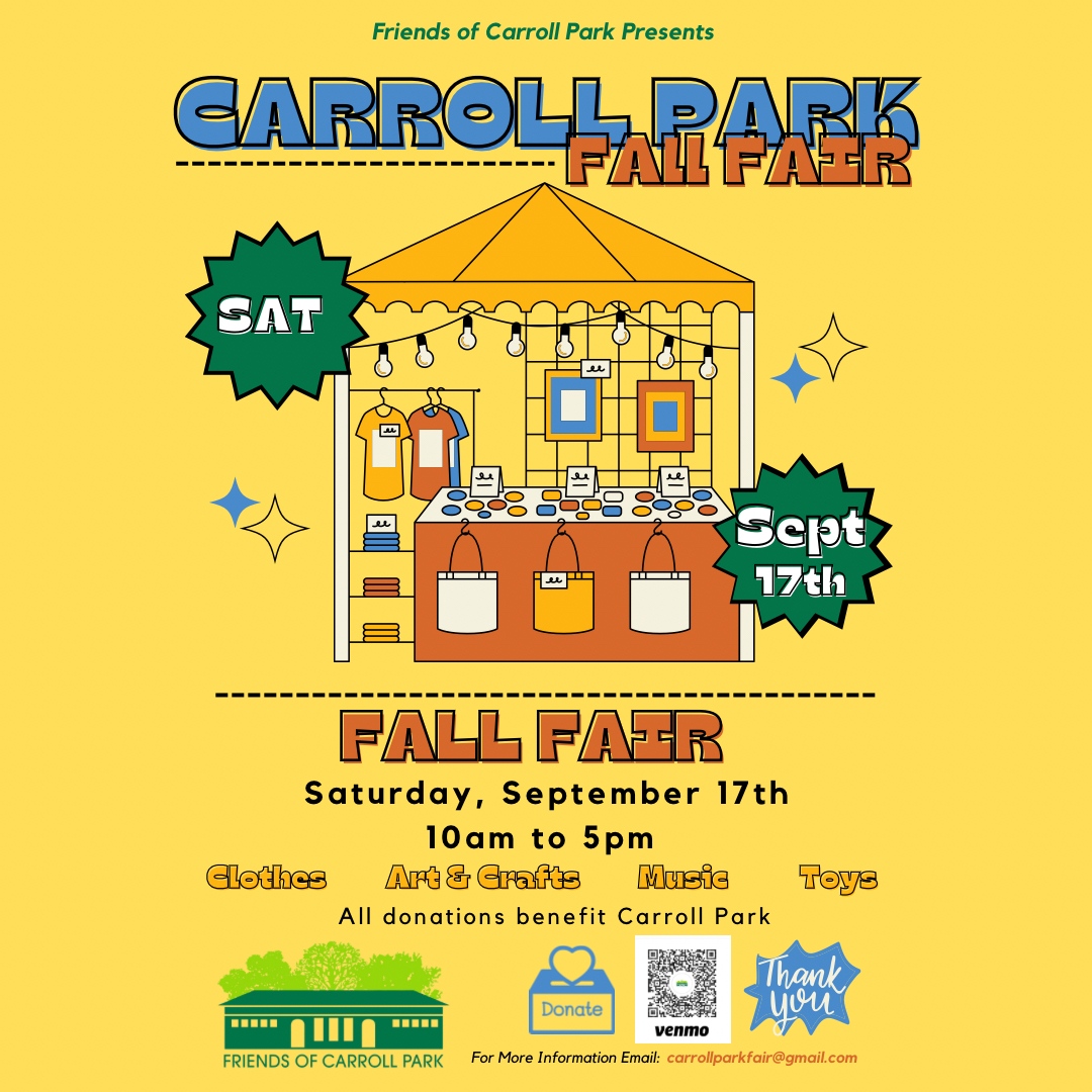 CarrollPark's tweet photo. Save the date!
Carroll Park Fall Fair
September 17, 2022
10am to 5pm
#FriendsofCarrollPark #NYCParks #Brooklyn
#CarrollParkFallFair #Fair #Savethedate https://t.co/QWfrKKNr73