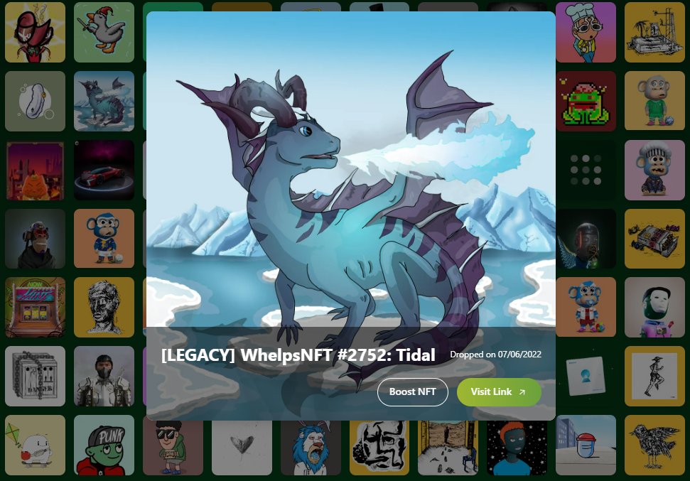 SpunkyAIOW's tweet photo. The 21st #NFT on the Wallet of Fame is a #TidalWhelp of @WhelpsNFT. WhelpS are 7,777 lovingly hand-drawn dragon NFTs which evolve through 5 stages over 120 hours, in your wallet with no user interaction required! WhelpS offers something a little different than your typical NFT. https://t.co/qdoa5EWXRL