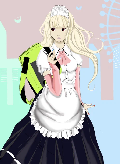 メイドリュック#イラスト好きさんと繋がりたい #イラスト 