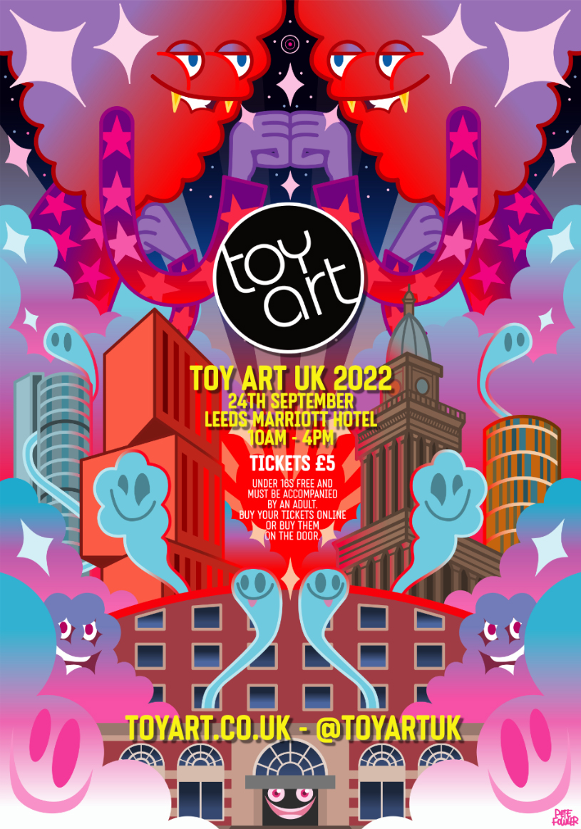 Toy Art UK is a showcase and sale of works of some of the best independent designer toy artists from the UK and beyond.  

There will also be Pete Fowlers Mask Making Workshop and also interactive sessions with Chella Toys who make wrestling action figures.

Hope to see you there