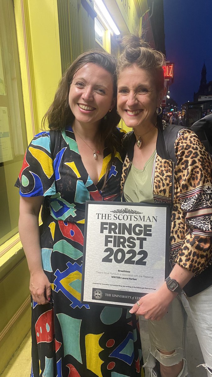 Huge congratulations to the lovely <a href="/LauraCHorton/">Laura Clare Horton</a> and the incredible <a href="/Madi_MacMahon/">Madeleine MacMahon (she/her)</a>!! Go see breathless on <a href="/ThePleasance/">Pleasance</a> all <a href="/edfringe/">Edinburgh Festival Fringe</a> #FringeFirst #mustsee #bestOfFringe