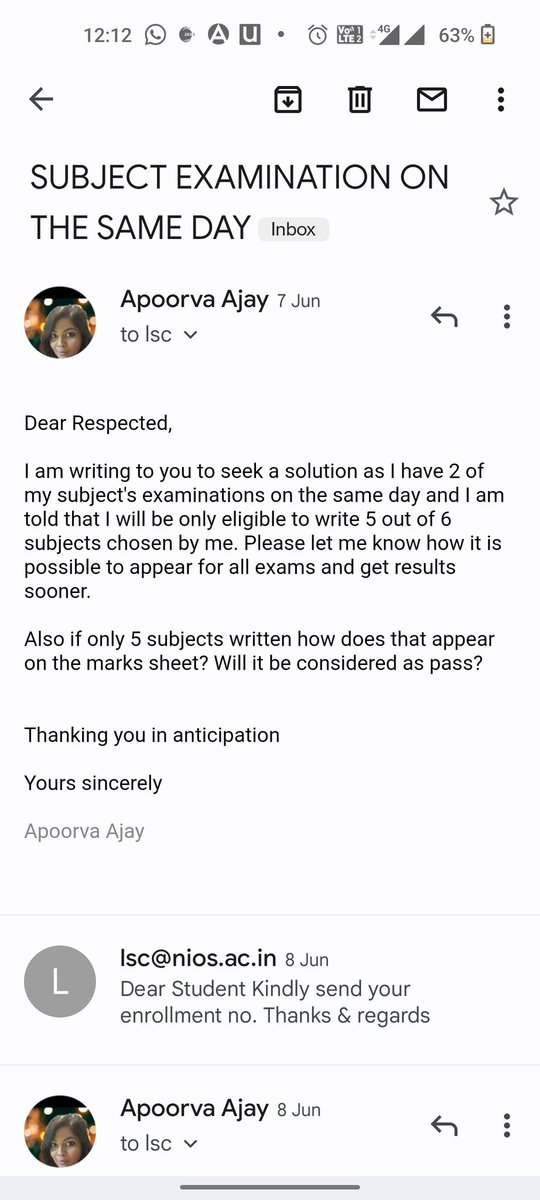 aps_hey's tweet photo. Respected sir
I have not received any help regarding the October exam dates, Hall ticket isn't working even after 5 mails no resolution given, toll free number never works. Kindly help with the October exam dates and study material still not reached @niostwit @EduMinOfIndia https://t.co/94w2zS4U6D