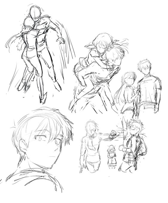 Some roughs of the kyoru mini booklet I want to make. Hahaha wish me luck ahaha.... 