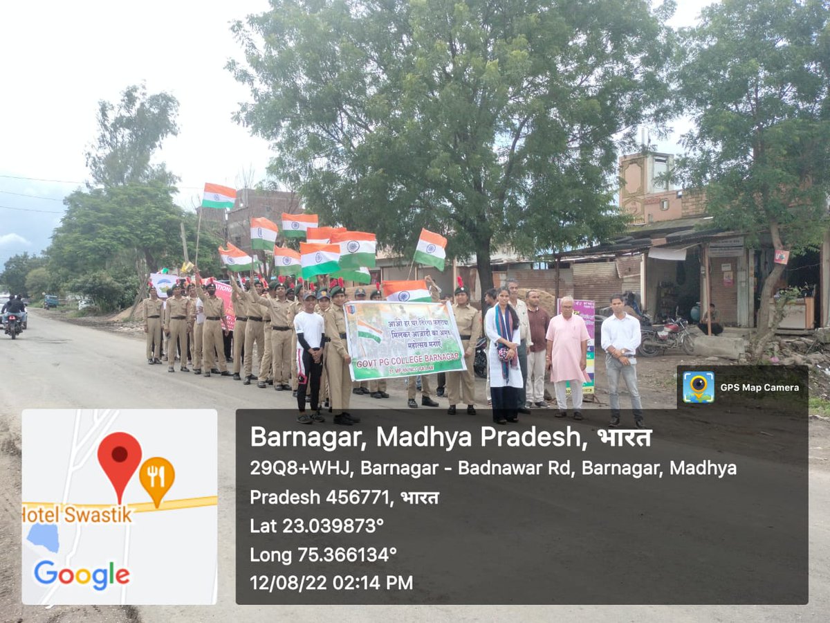 Team21R's tweet photo. "Har Ghar Tiranga" Rally at Badnagar organised by cadets of Govt PG College of 21 MP Bn NCC , Ratlam.
@HQ_DG_NCC 
@NccDteMPCG 
@drajaykumar_ias 
@NccIndore 
@Patriotofnatio https://t.co/HRzEiGMtx7