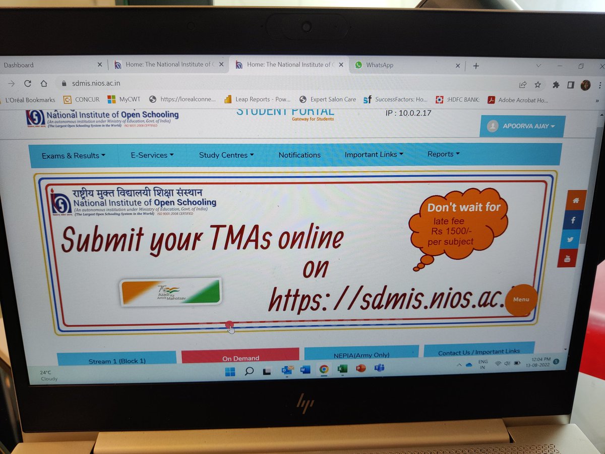 aps_hey's tweet photo. The website not able to upload TMA for more than 2 weeks now
 It also shows this error now study material also hasn't reached. Kindly help. Exam dates and hall ticket also not given yet @niostwit @EduMinOfIndia @PMOIndia @narendramodi https://t.co/YlqTLJ9fTs