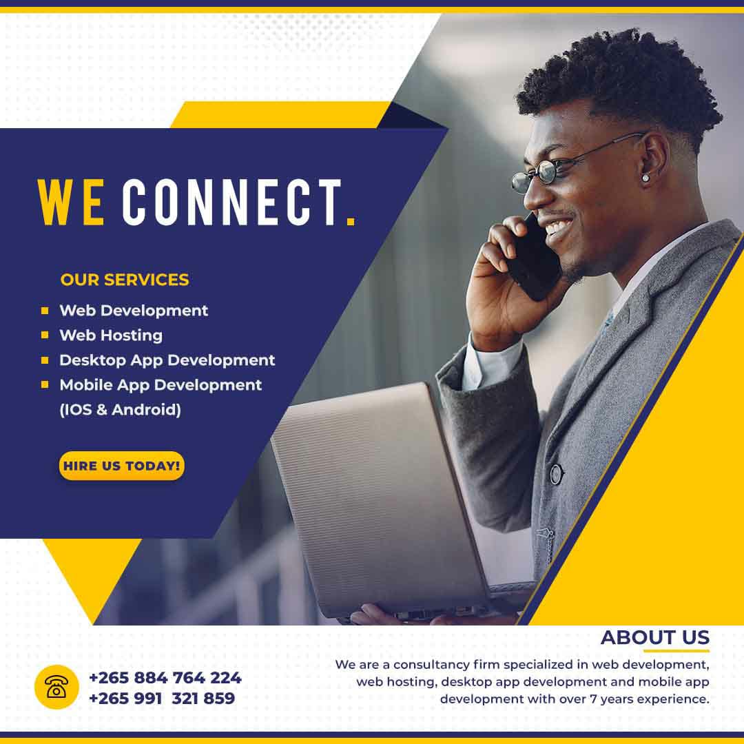 Raph_Anzeru's tweet image. Hello Twitter Malawi. This is my startup tech company WE Connect. We develop mobile native applications (android and iOS) , web applications, desktop applications. like most of start ups we're still in the garage. soon it will be one of the best technology company in the world