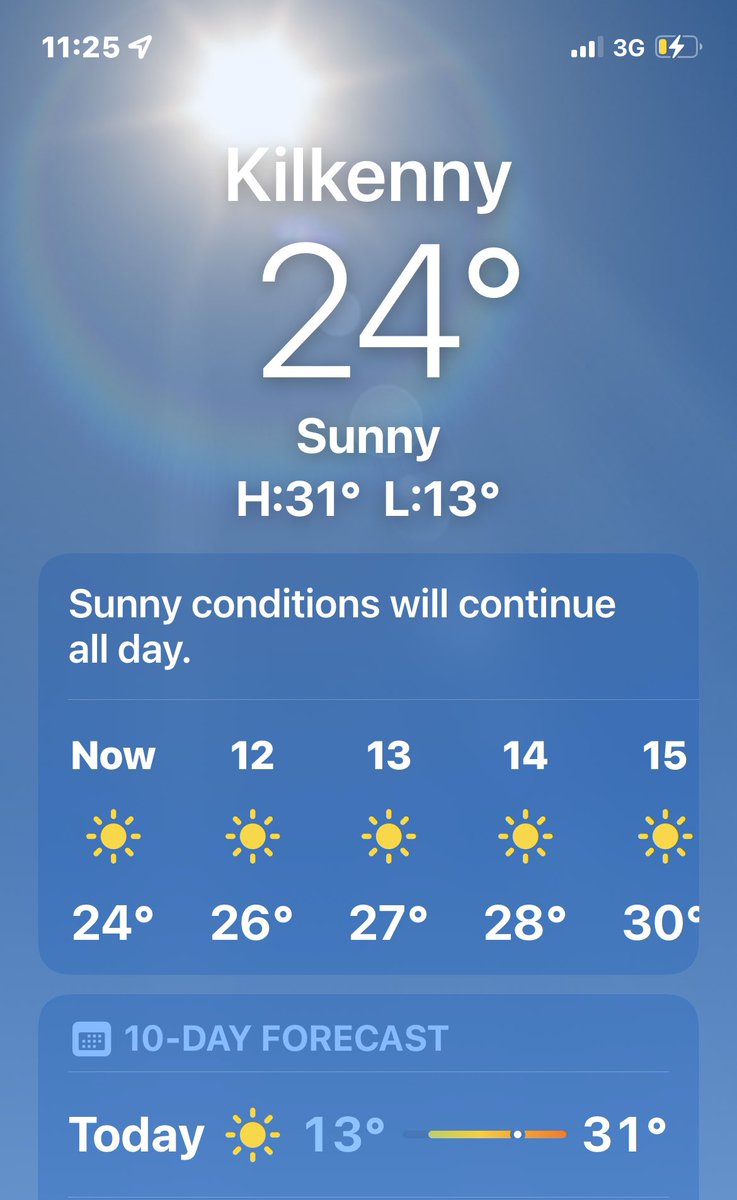 OEimhear's tweet photo. WTF Kilkenny?! You know you’re in Ireland right? IRELAND! Where it’s supposed to rain. It’s going to get to 31C/87F #bleugh #heatwave #Ireland
🥵🔥🇮🇪☀️🥵🔥🇮🇪☀️🥵🔥🇮🇪 https://t.co/uBMYMDBimK