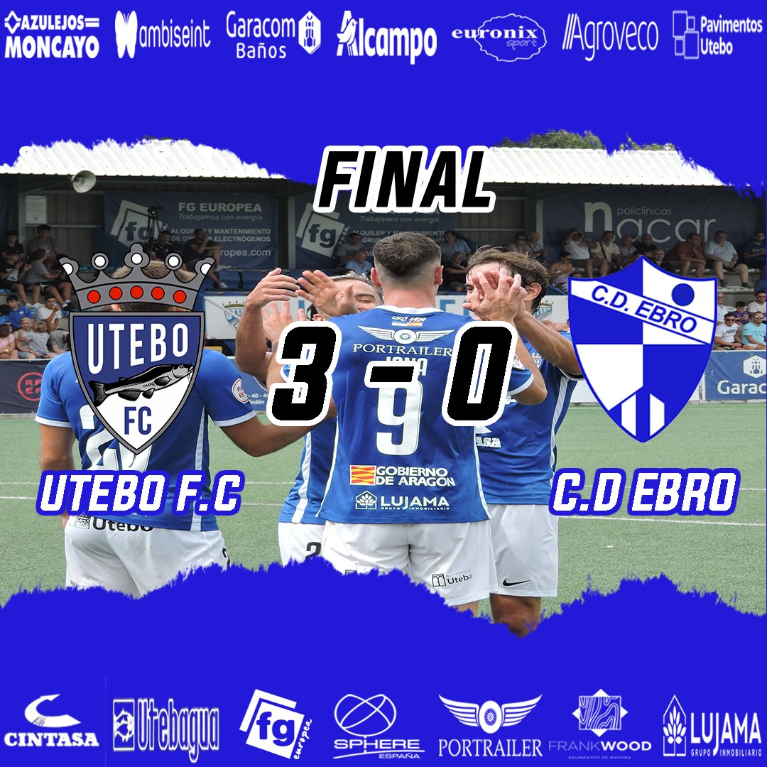 Final del partido en Santa Ana 3-0.
Buen trabajo del equipo durante todo el partido.

Un placer vuestra visita <a href="/CD_Ebro/">CD Ebro</a> mucha suerte en la temporada.

💙🤍Aúpa Utebo!!