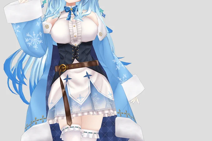 「雪花ラミィ」ペーパークラフト用3Dモデル完成大手メーカーから出るフィギュアとポーズが異なっていることに安堵しつつ、のんびり展開図作成中( ..)φ 