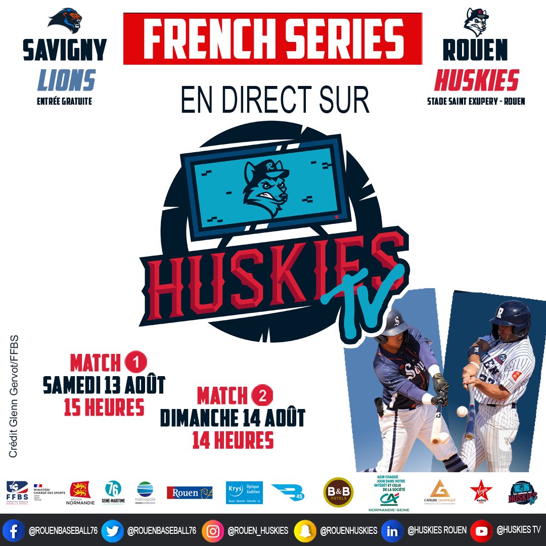 rouenbaseball76's tweet photo. French series 2022. Rouen vs Savigny. Si vous ne pouvez pas vous déplacer, vous pourrez suivre les matchs en streaming. 
https://t.co/kxootuPUtr
@RegionNormandie @MetropoleRouenN @seinemaritime @Rouen @paris_normandie @fbleuhnormandie @Sport_PN @SavignyBaseball @LeSportARouen https://t.co/W0Kq8sSPa4