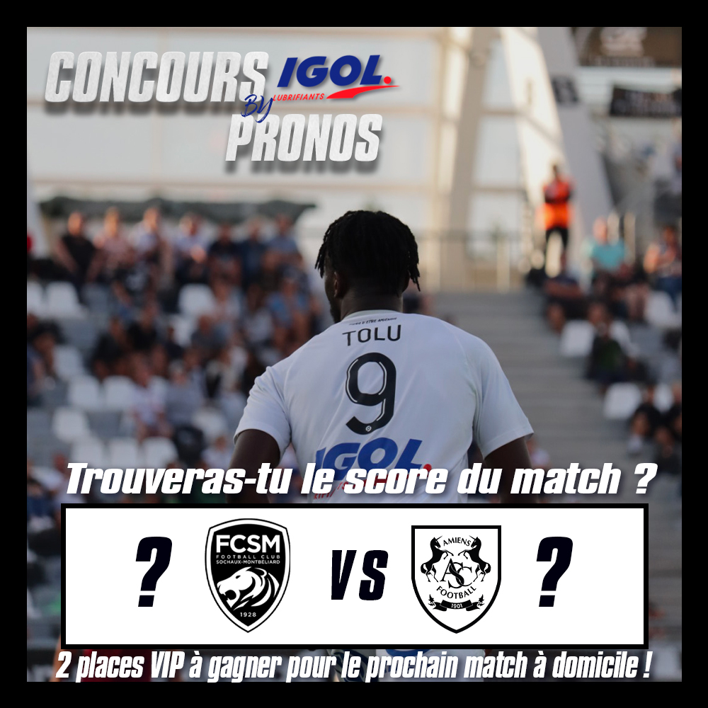 AmiensSC's tweet photo. 2 places V.I.P en jeu !โจ
Pronostiquez votre rรฉsultat et remporter votre place V.I.P avec notre partenaire Igol, pour la prochaine ร la maison โฝ๏ธ
๐#ASCFCB
#FCSMASC
#FiersDetreAmienois โช๏ธโซ๏ธ https://t.co/ohy9AEqXbQ