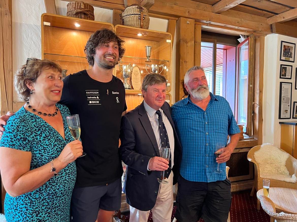 Last night Olympic gold medalist  Ryan Regez was at the DHO Clubroom to get his Gold Racing Arrow from club president Nigel Ley, picture from Emma Wilson thestorycreatives.com