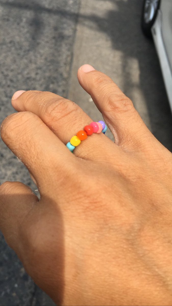 It’s a rainbow ring..  🌈  #handmade #DIY #Beadsring