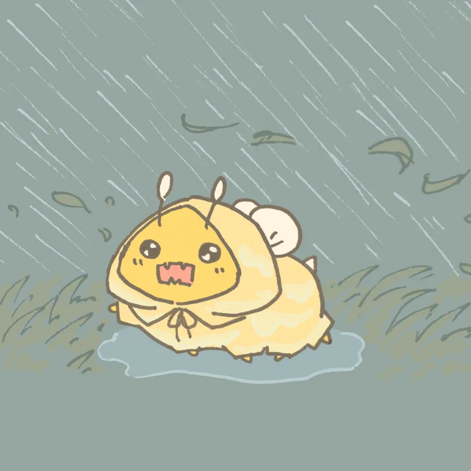 大雨でテンション上がるタイプのはち #オリジナル #脊椎動物はちさんまとめ  