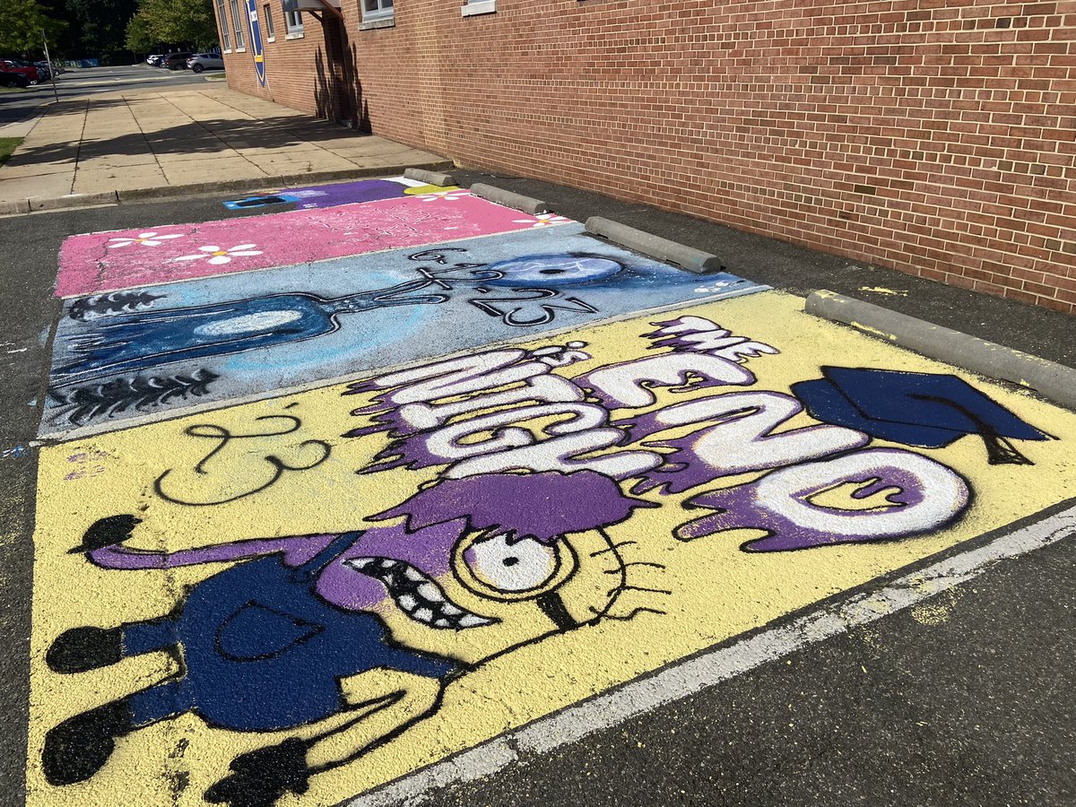 lewisclassof23's tweet photo. Great day of painting out parking spots, senior year starting off strong. https://t.co/OOQPvpBjuh