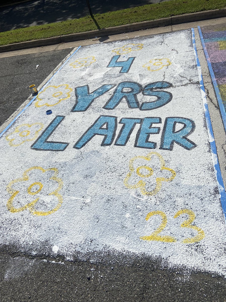 Great day of painting out parking spots, senior year starting off strong.