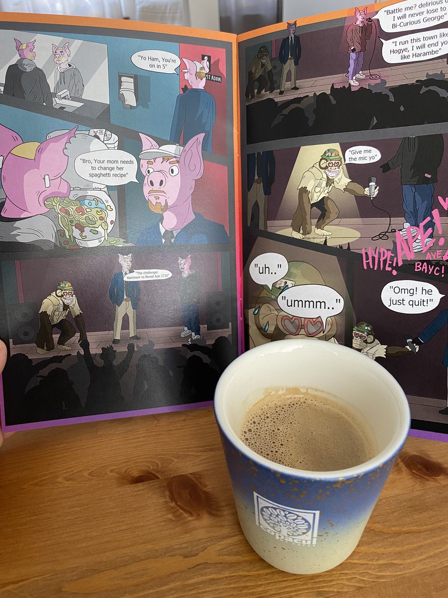 Dami_NFT's tweet photo. @HogHomies @HiRezTheRapper
The comic book is here . No wonka for me , but enjoyed reading my very 1โst comic live !!!
Im ready to follow Haminemโs story !
#ElrondCommunity #ElrondNetwork
#hoghomies #ComicArt #hireztherapper #BAYC #NFTCommunity https://t.co/Lw3khGSfbu