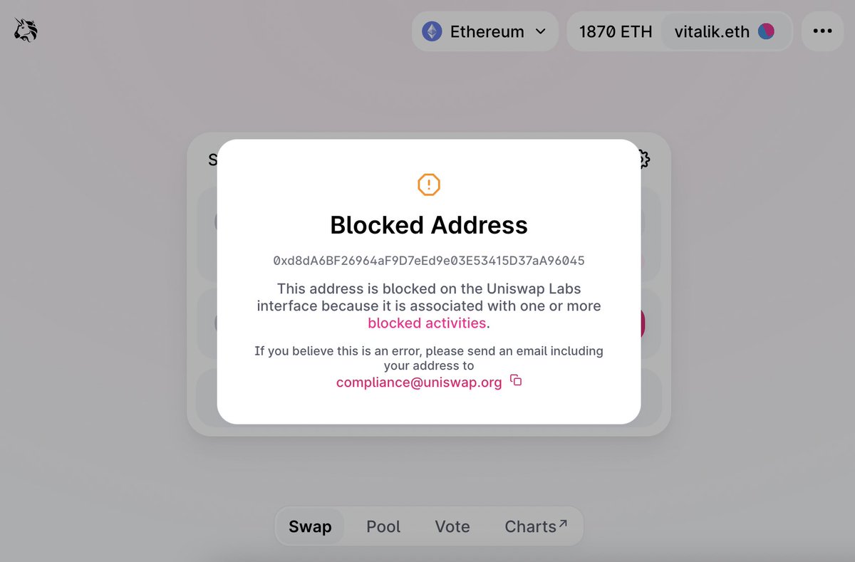 always remember uniswap, the original narcware interface, snooping on you since october 2021. uniswap's tracking is very intrusive and goes way beyond sending your wallet address, it tracks every click, including your ip addresses and browser fingerprint.