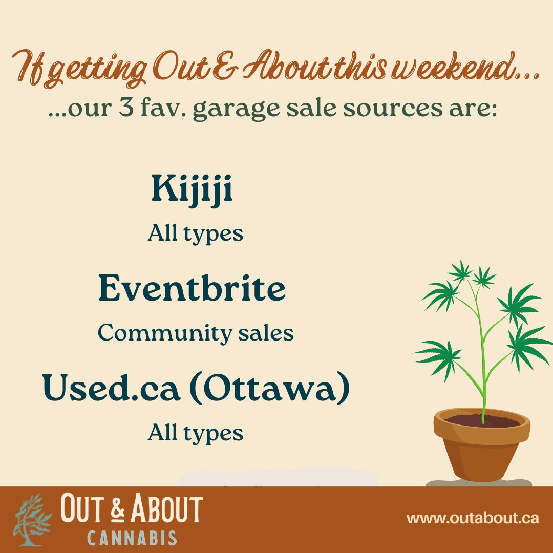 outaboutca's tweet photo. Saturday Aug. 13: National Garage sale day!
Here are our fav. garage sale sources.

#ilovegettingoutandabout #outaboutca #riversidesouth #ottawa #myottawa #ottawalife #ottcity #ottawaontario #ottawaliving #barrhaven #ottawacanada #ottawacity #613ottawa #ottawastoners #613stoners https://t.co/zvq4dWk5lv