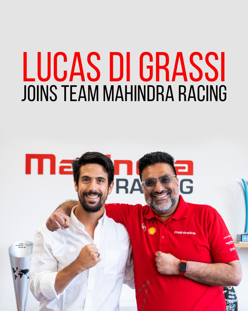 evoIndia's tweet photo. #MahindraRacing signs @LucasdiGrassi for Gen 3 era! ๐ฎ๐ณ
De Grassi will replace #AlexanderSims, thus confirming the rumours around the British racer's departure from the team.
He is well known for winning the first ever #FormulaE race back in 2014 in Beijing โข #evoIndia https://t.co/8k5ugdvk34
