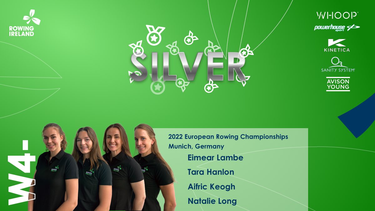 RowingIreland's tweet photo. ☘️A Final Result☘️

Eimear, Tara, Aifric and Natalie have won SILVER in the W4- A Final!

#greenblades #wearerowingireland https://t.co/WUnDILsIkS
