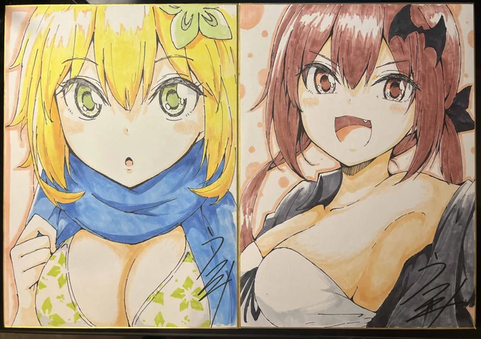 きたる8月15日は夏&サタ誕ということでこちらの水着色紙2枚を解放します!14日の22時ごろから15日の23時ごろまでヤフオクにおかせていただく予定ですので興味ある方はぜひに! 