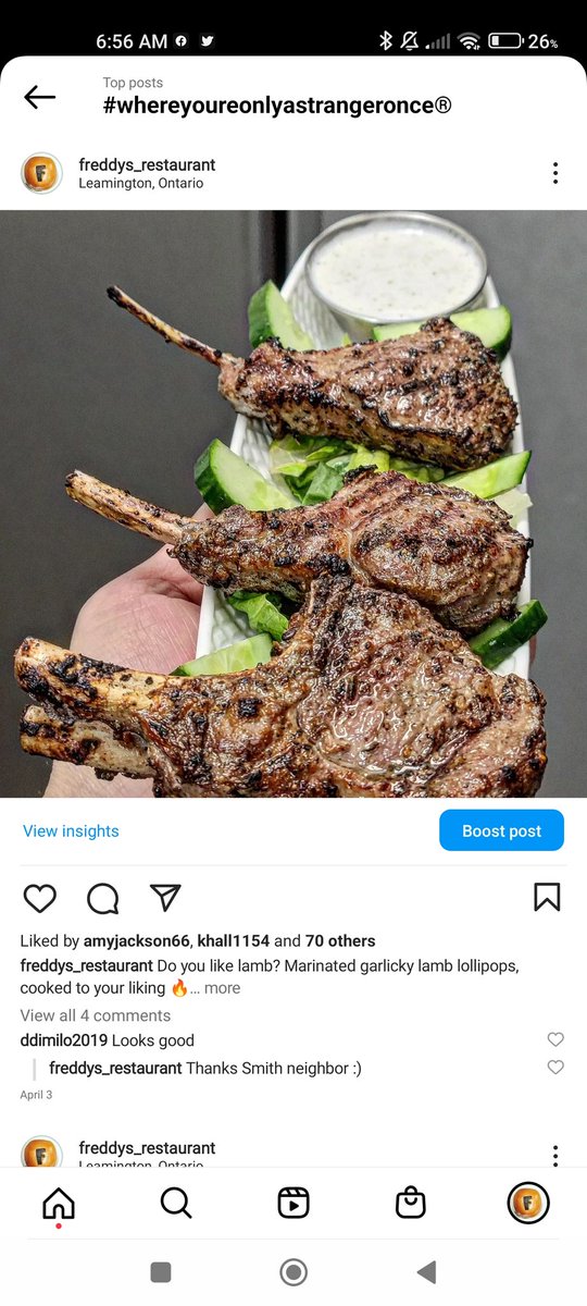 RobertM1969's tweet photo. .
Eat at Freddy's
.
#whereyoureonlyastrangeronce® ##eatatfreddysleamington #leamington #leamingtonontario #twepi #ontsouthwest #ontario #canada #lakeerie #restaurant #patio #summer #love #aplacetoeat #furthestsouthmainlandcanada #southerntipofcanada #toronto #ottawa  #lamb https://t.co/tpbTA7KCZo