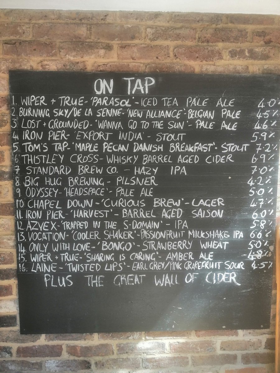 Beers for Saturday afternoon 13th August.
On tap at The Pantiles Tap Tunbridge Wells.
Come get refreshed.