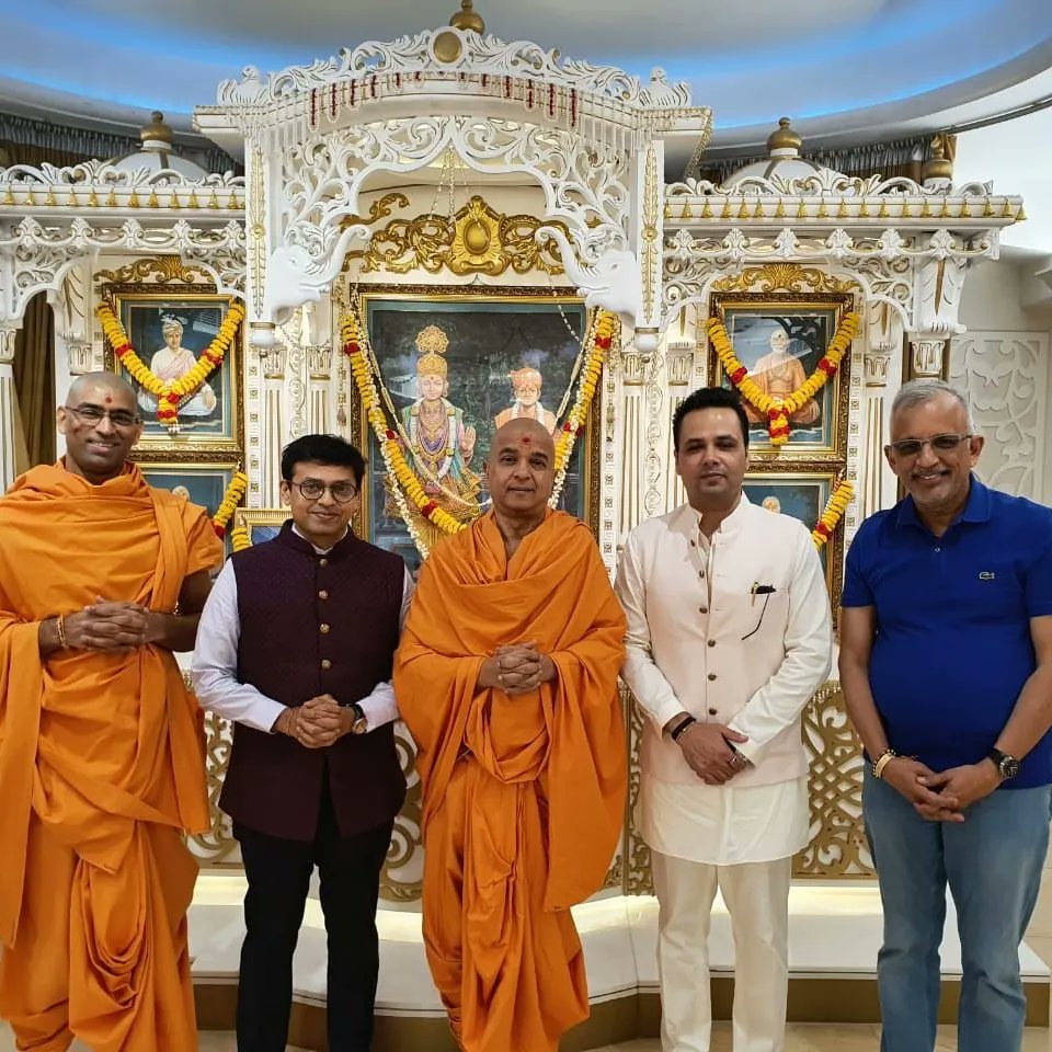 NriWorldsummit's tweet photo. It was an honor to felicitate Sadhu Brahmavihari Das Ji BAPS with the “Vishwaratna Shiromani Award” at Dubai at Swami Narayan Temple, Dubai. 
We would like to thank Sadhu Brahmavihari Das Ji BAPS to accept the Award which he was not able to receive at the Nri World Summit 2022. https://t.co/mutjJQ3c8g