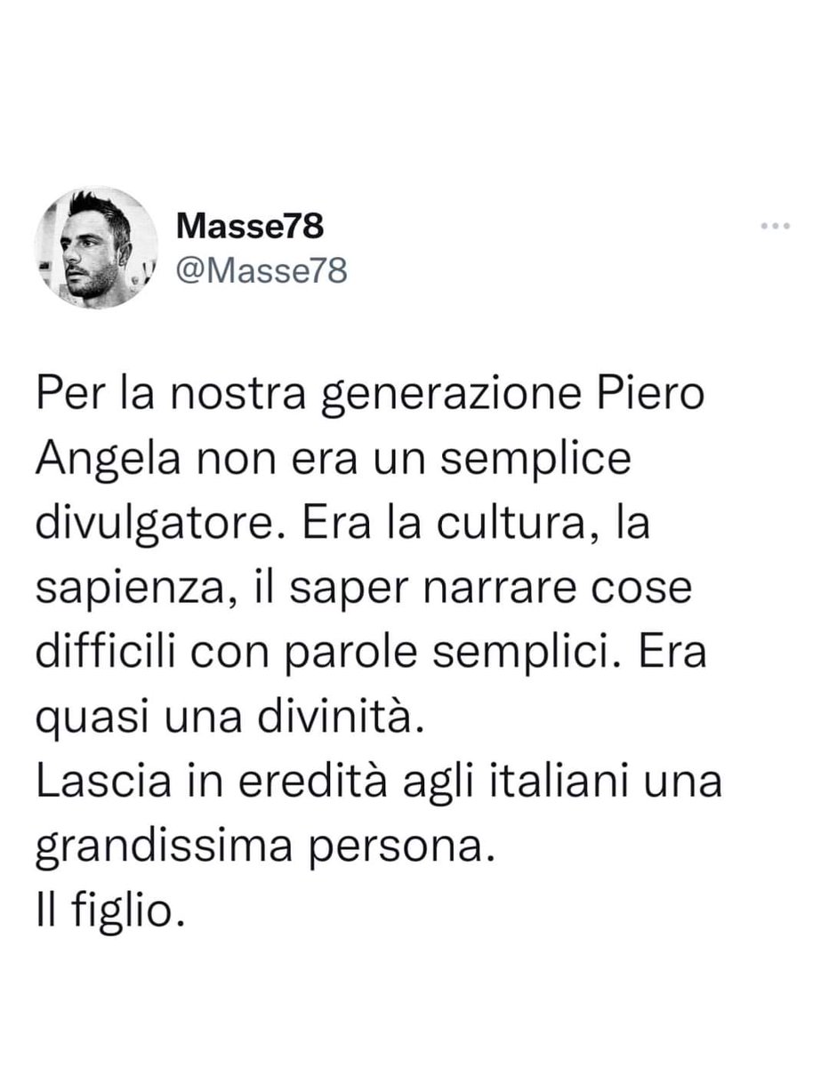 ...
Come
Contraddire...

#PieroAngela 💙
#RIP♥️

#Masse78 ...

Sempre con il ♥️...