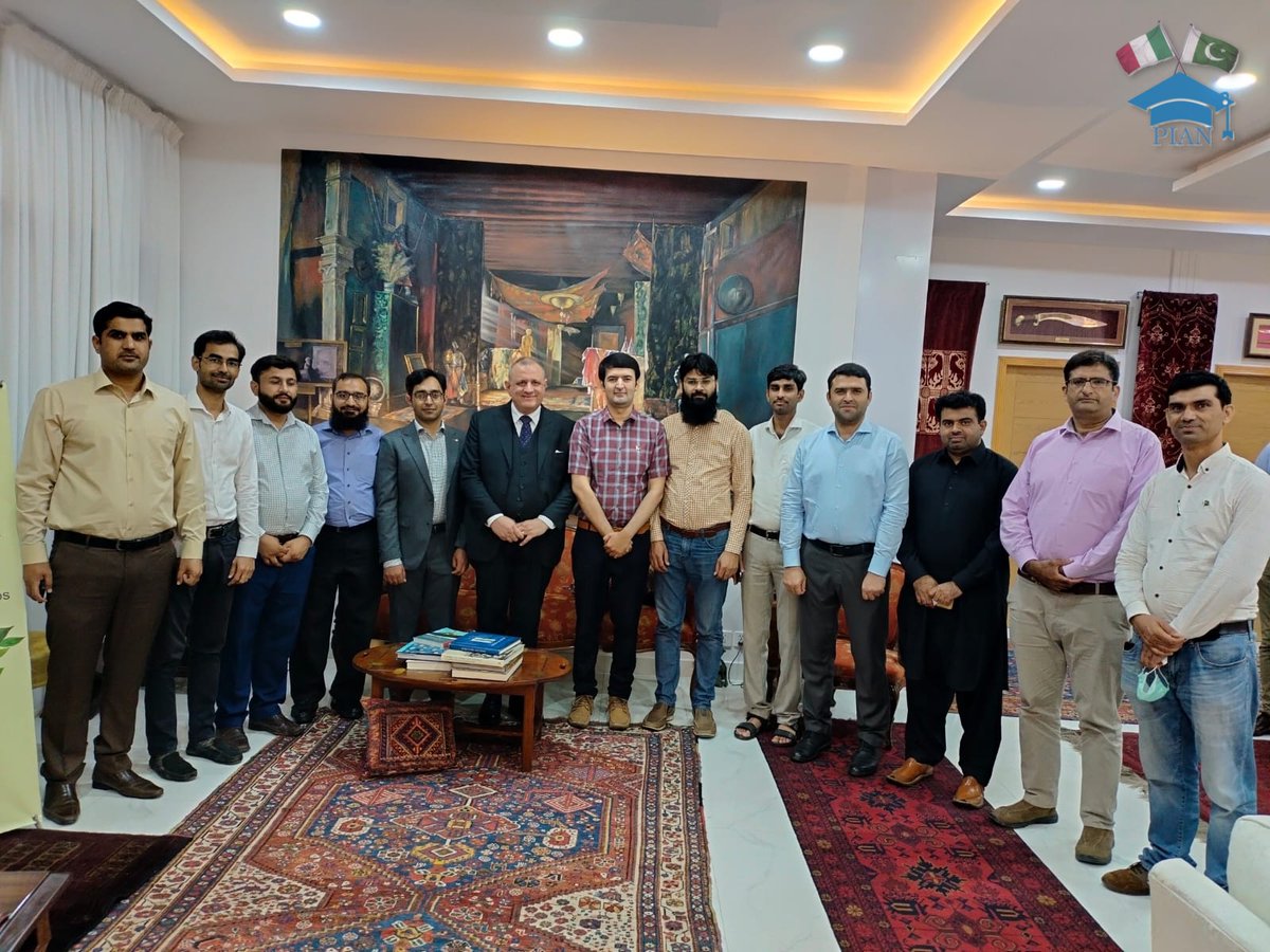 PakItalyAlumni's tweet photo. The Italian Embassy in Islamabad hosted a dinner for the members of Pakistan Italy Alumni Network (PIAN) on 11th August 2022. The event was graced by the Italian Ambassador to Pakistan, H.E. Ambassador Andreas Ferrarese. #alumni #PIAN #pakitaly #culture #culturalexchange https://t.co/3MKuinLkUq
