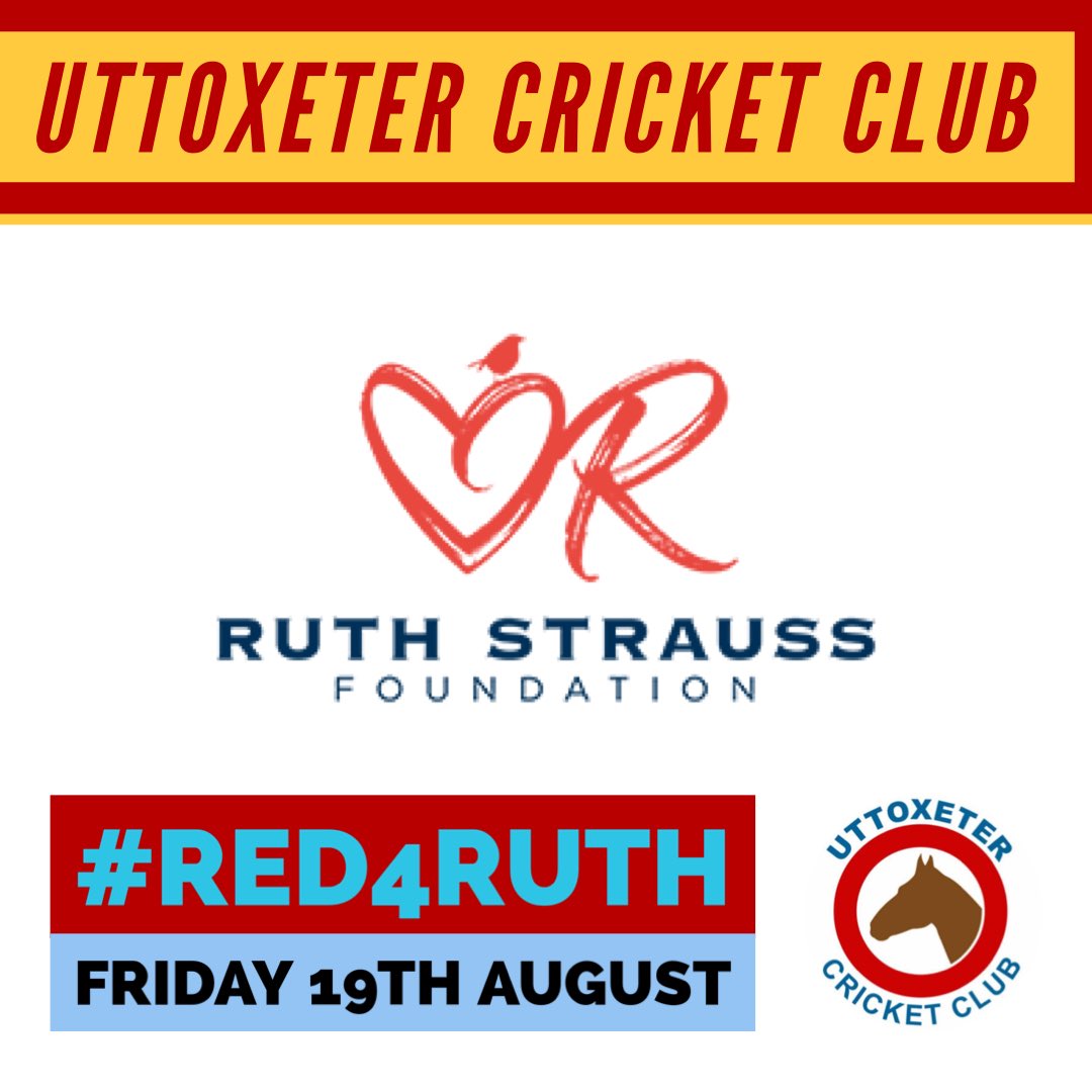 uttoxetercc's tweet photo. On Friday 19th August our junior training will be going #red4ruth. @RuthStraussFdn https://t.co/ACqlMJwcuN