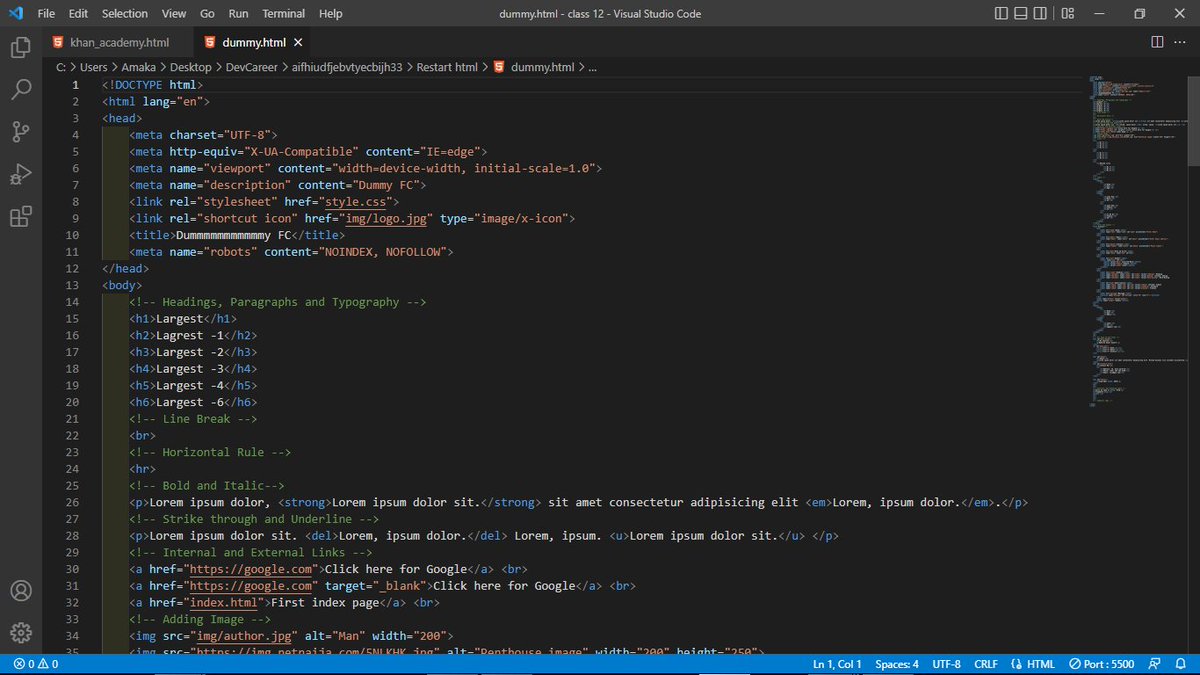 theblaisecode's tweet photo. Day 3 - Day 4

Did a refresher and practiced what I've learnt so far with HTML.

Corrections are welcomed! 😊

#100Devs  #WomenInTech #TechTwitter #WomenWhoCode #webdev #learnwithleon #SoftwareDeveloper #HTML #CSS #catchupcrew https://t.co/XRMtATuBeT