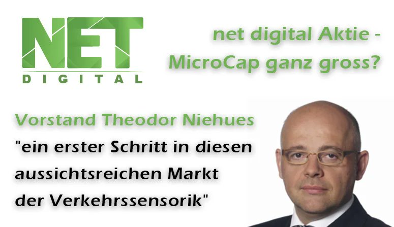 NW_Magazin's tweet image. #netdigital #Aktie – #MicroCap ganz gross? Vorstand Theodor Niehues „ein erster Schritt in diesen aussichtsreichen Markt der Verkehrssensorik“
nebenwerte-magazin.com/net-digital-ak…

#smallcaps #aktien #tradingtips #börse #anlegen #smartcities #cloud #internet #nebenwerte #invest #investment