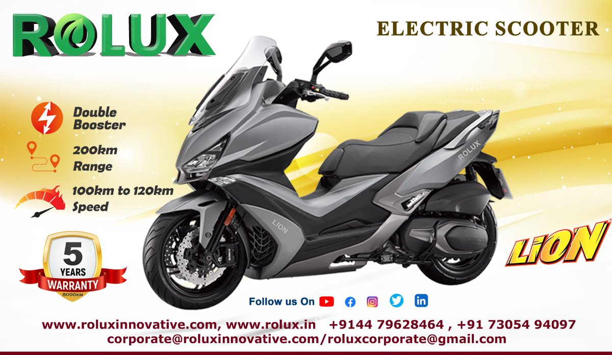 rolux_corporate's tweet photo. #roluxelectricvehicles #roluxev #ecofriendly
#roluxelectricscooter #greenerymision #roluxev
https://t.co/COTaQear2e
https://t.co/BtjAdudQz9
https://t.co/mrJ27CF0Ch
https://t.co/sPYzUj9N6s
https://t.co/oSllpiSH3M
#contact for trade inquires &amp; dealerships @8946022436 https://t.co/QM5g536cyx