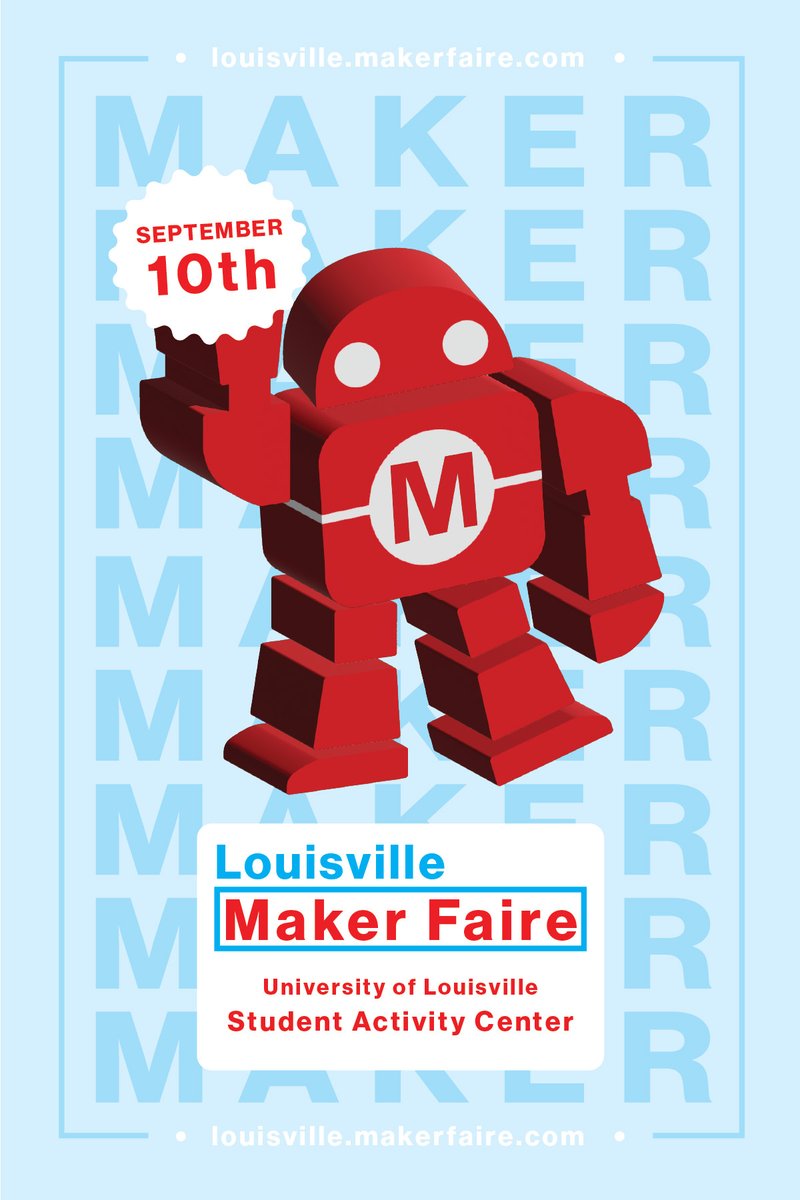 Hey Twitter friends, the Louisville Maker Faire is back for 2022! Please join us for this free, family friendly event at the <a href="/uofl/">University of Louisville</a> Student Activity Center on Sept 10th from 10am-6pm. Special thanks to our host <a href="/uofl/">University of Louisville</a> and our main sponsor <a href="/GEAppliancesCo/">GE Appliances, a Haier company</a> . Please share!