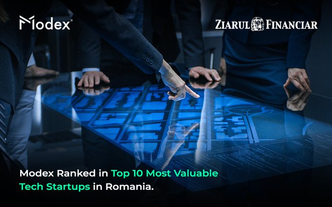Modex was included by <a href="/ZiarulFinanciar/">Ziarul Financiar</a> in the 𝗧𝗼𝗽 𝟭𝟬 Most Valuable Tech #Startups in Romania from 2017 to 2022. We are very proud, and this #result motivates us to work harder and become better. 

Thanks, Ziarul Financiar! 

See the top here: bit.ly/3II85Et