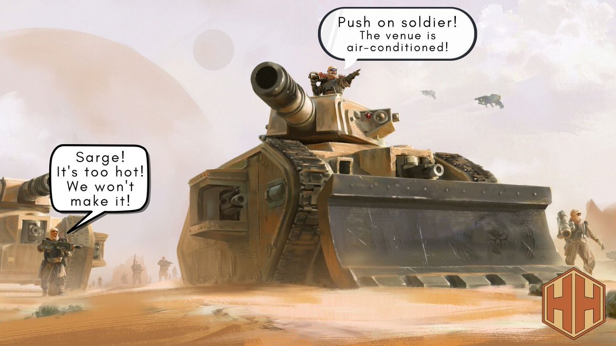HobbyHiveUK's tweet photo. 🌡️ Here's a little secret for those attending tomorrow!

☀️ Looking forward to seeing you at 10am!

🎨 Original Artist - https://t.co/MdsAk0tpJx

#wargaming #tabletop #warhammer #miniature #boardgaming #tallarn #beattheheat #gameday https://t.co/e8K8ZNRHKR
