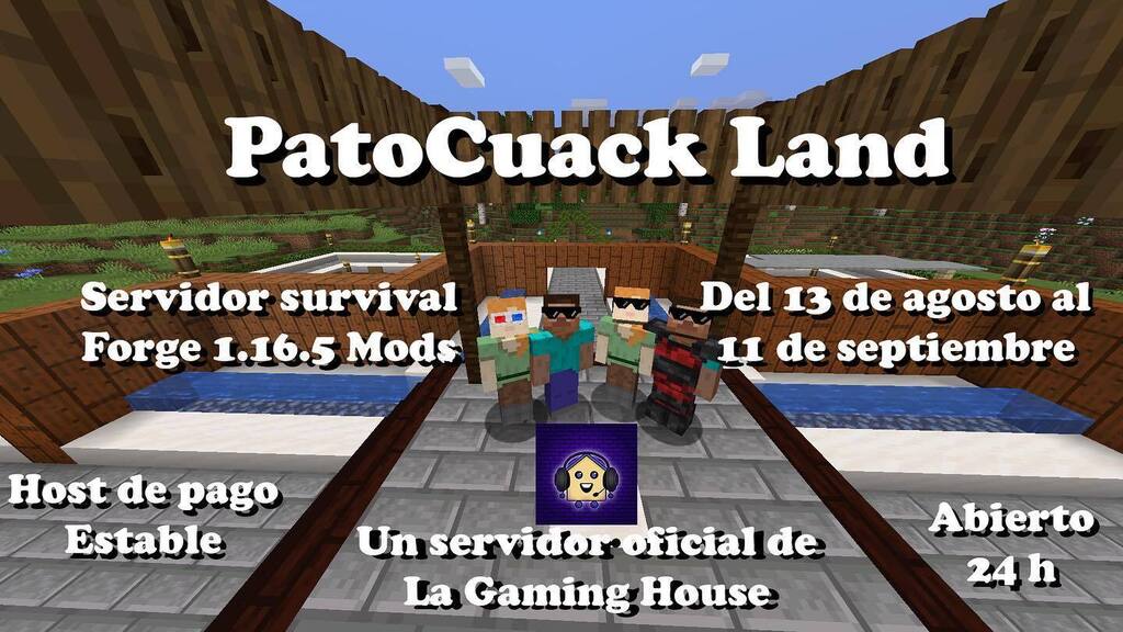 miki_rn_'s tweet photo. ¡Abrimos servidor! Hoy a las 16:00 hora española quedará inaugurado PatoCuack Land. Un servidor de La Gaming House para vuestro uso y disfrute 😜
Tendréis la información para entrar en el discord o en https://t.co/eknHomC0sD
#minecraft #mine #moyang #c… https://t.co/1pZa3geRyX https://t.co/iZJZ2KFjdt