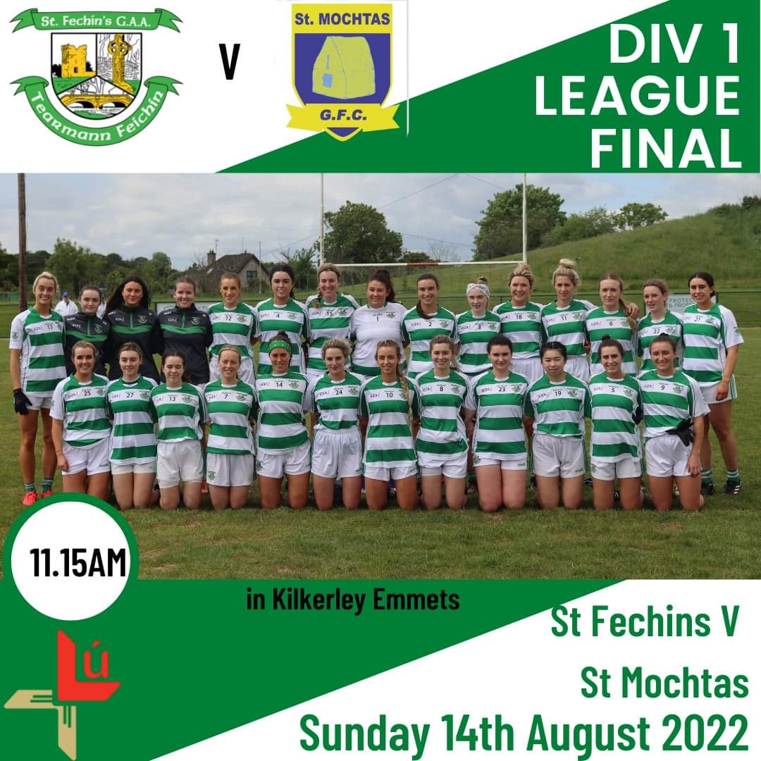Our Senior Ladies have reached their second final of 2022 as they contest the Division 1 League final against St Mochtas tomorrow morning at 11.15am in Kilkerley. Best of luck &amp; All support welcome. <a href="/LouthLGFA/">Louth LGFA</a> <a href="/StMochtas1934/">St Mochta's GFC</a> #upthefechins  #leaguefinal