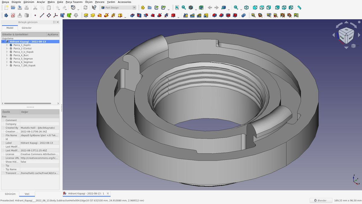 AcikKaynakci's tweet photo. Yangın Hortumu için Kaplin Bağlantısı
#MadeWithFreeCAD #FreeCAD #Showcase #fc3d #OpenSource #FLOSS #CAD #kaplin #coupling #Fire #yangin https://t.co/Vu72BLKmwC