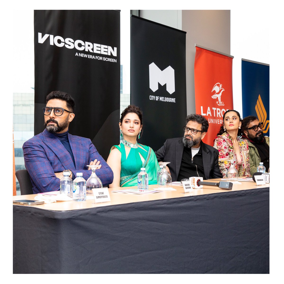 BachchanJrFC's tweet photo. The  press launch of Indian film festival of Melbourne 2022✨ 
@IFFMelb @juniorbachchan 💚

#IFFM2022 #AbhishekBachchan https://t.co/hCzgbJavnH